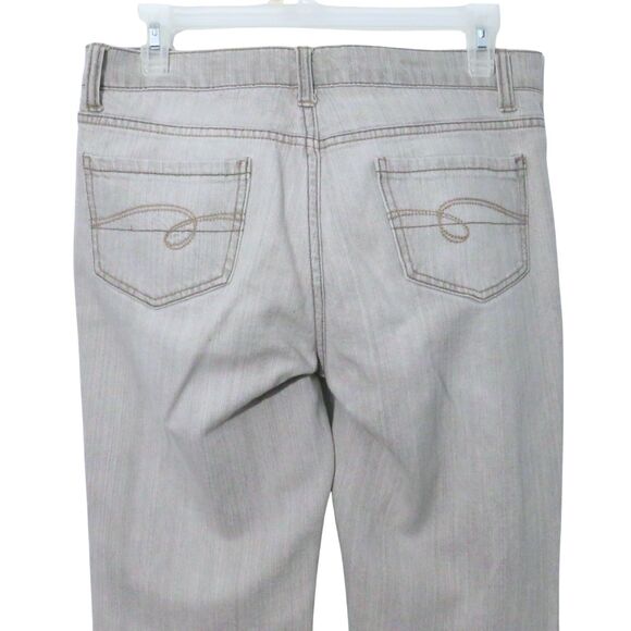 Gray Jeans Women Sz 6 Boot Cut Light Gray Mid Rise Casual Western Faded Glory - Picture 4 of 10
